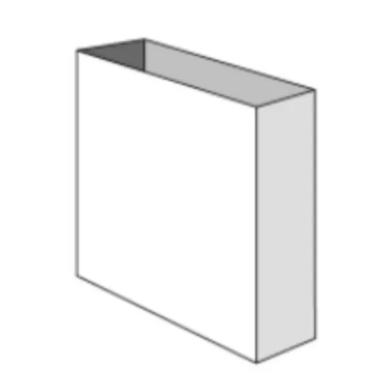 A graphic of a custom sleeve die-cut box for retail packaging.