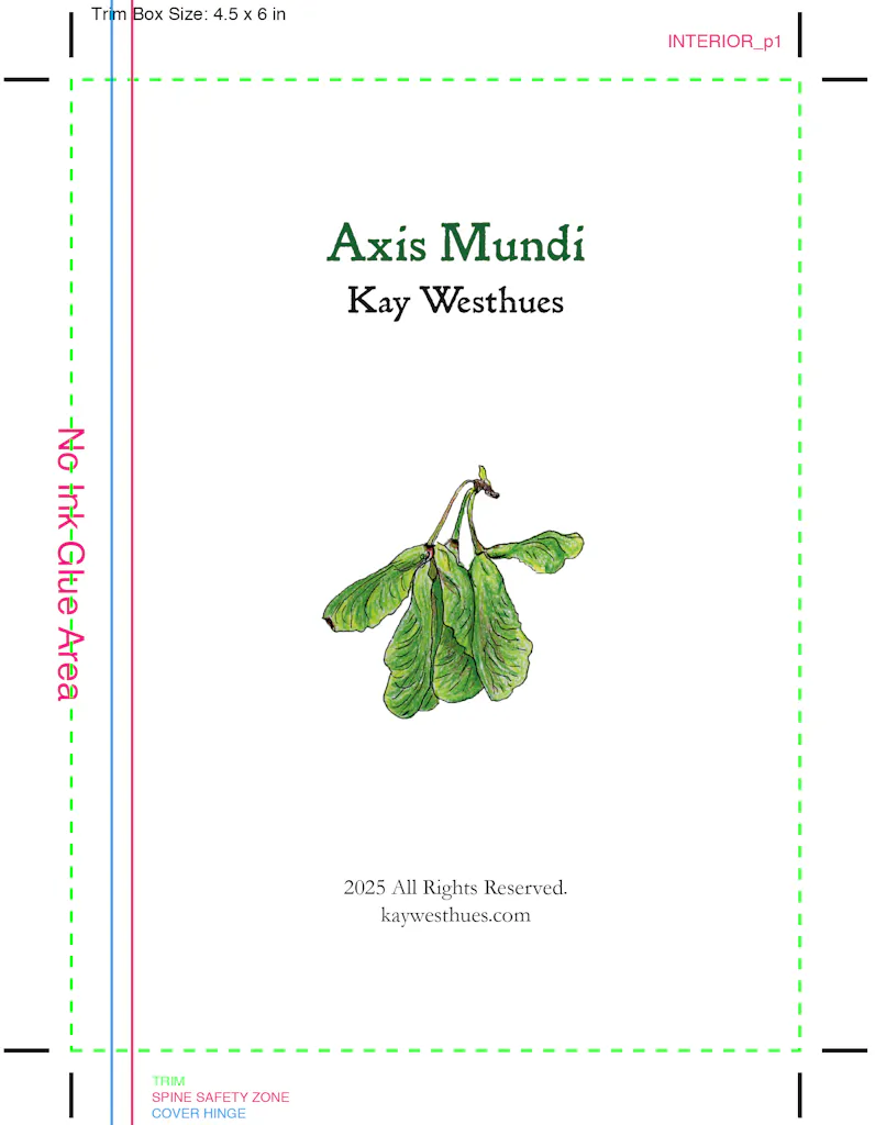 A design proof for a perfect bound book with safety zone lines.