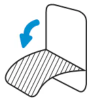A graphic of the release liner on a decal, floor graphic or cling being peeled down.