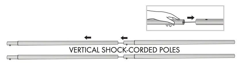 Graphics of the poles to install tension fabric displays.