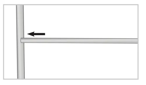 A graphic of the pole setup for a tension fabric display base.