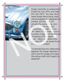A print file with an image of a blue car next to text with a pink border and NO! over the top of it.
