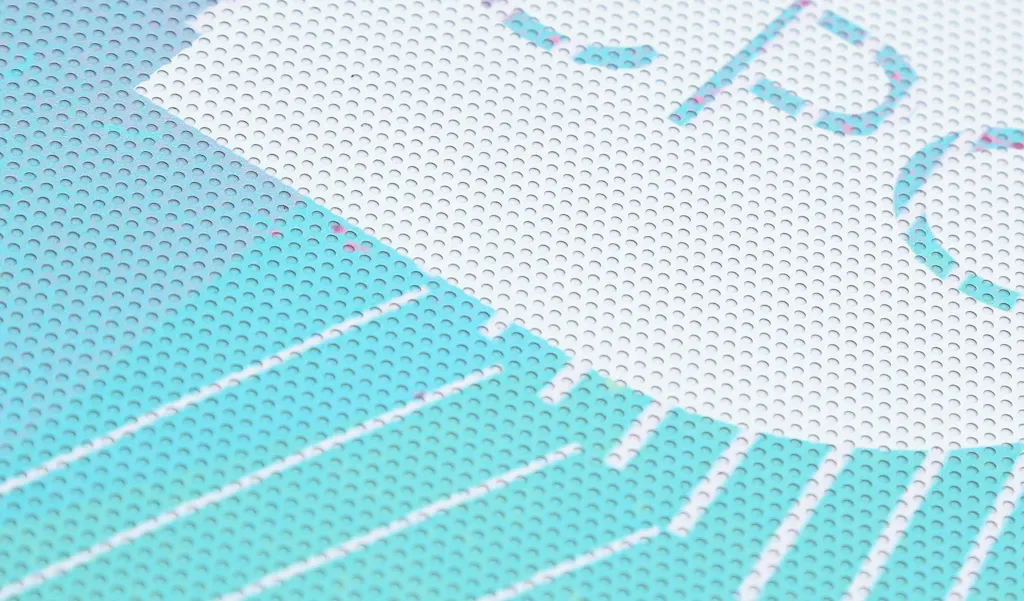 Perforated window decals