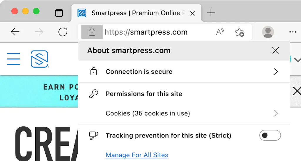 Browser security settings for Print Points