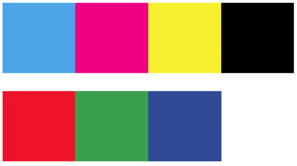 Color blocks representing the digital RGB color space.